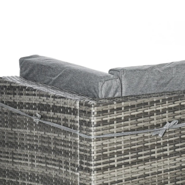 7pc PE Rattan Wicker Sectional Conversation Furniture Set w/ Cushions Outdoor Patio - Grey