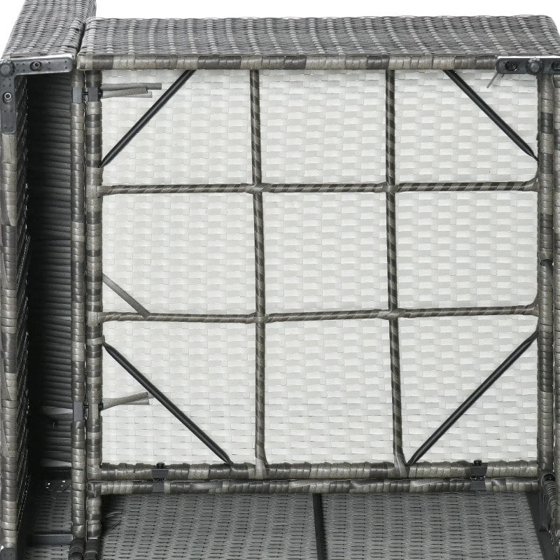 7pc PE Rattan Wicker Sectional Conversation Furniture Set w/ Cushions Outdoor Patio - Grey