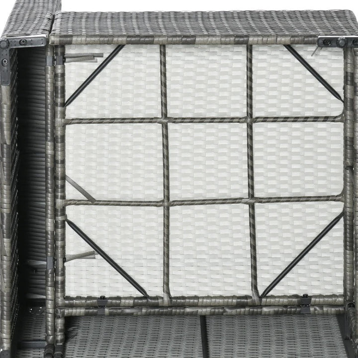 7pc PE Rattan Wicker Sectional Conversation Furniture Set w/ Cushions Outdoor Patio - Grey