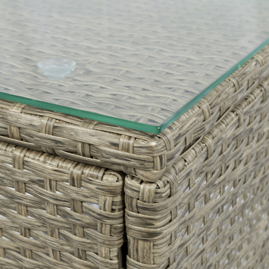 5pc PE Rattan Wicker Conversation Patio Set w Armchairs, Cushions, Footstools, Red, Tan Brown