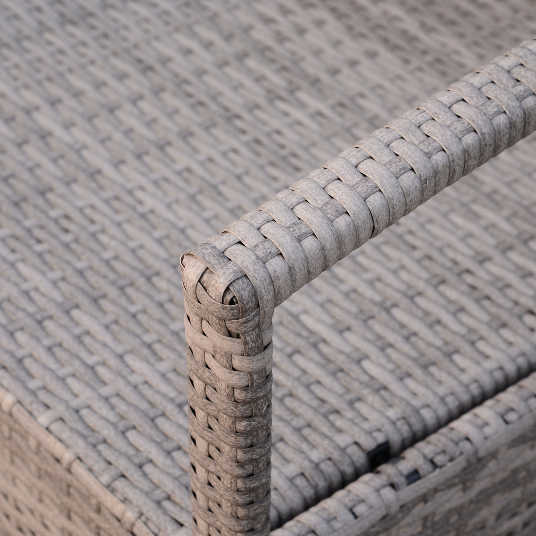 4pc PE Rattan Wicker Conversation Furniture Loveseat Chair Set w Cushions Outdoor Patio, Grey