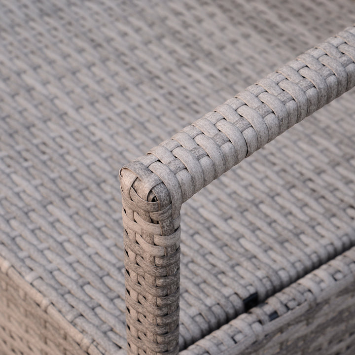 4pc PE Rattan Wicker Conversation Furniture Loveseat Chair Set w Cushions Outdoor Patio, Grey