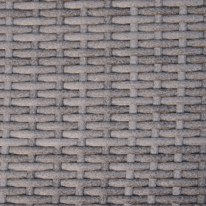 4pc PE Rattan Wicker Conversation Furniture Loveseat Chair Set w Cushions Outdoor Patio, Grey