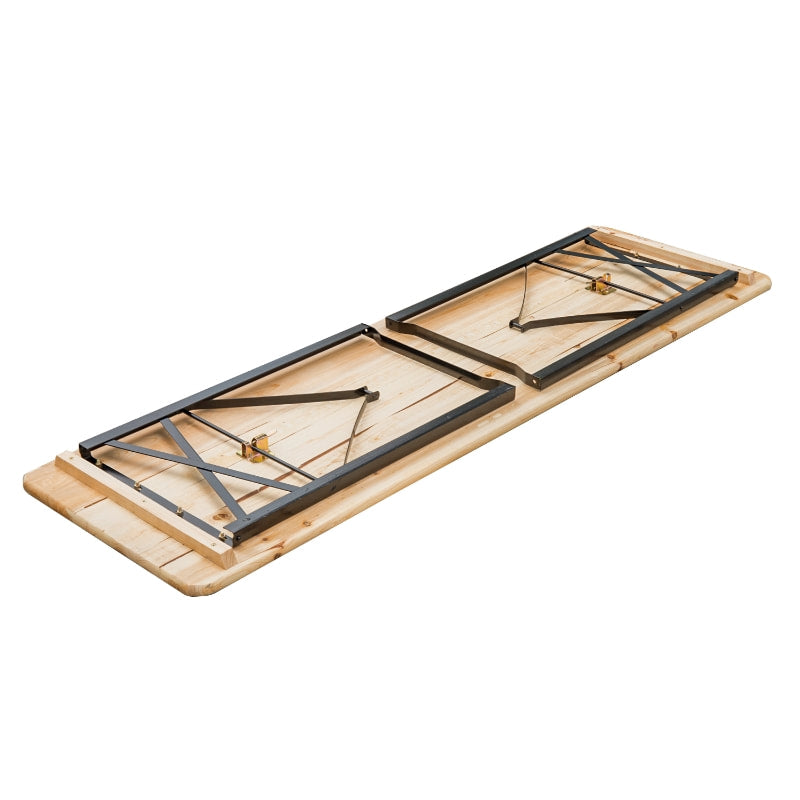 6ft Portable Folding Picnic Table Bench Set, Outdoor Dining Camping Patio Deck BBQ, Fir Wood