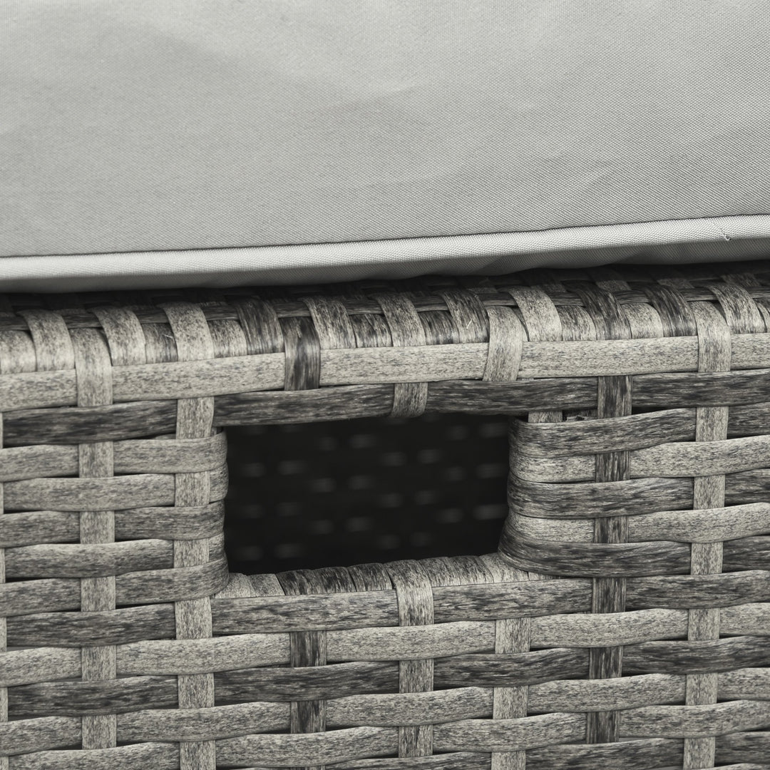 6pc PE Rattan Wicker Compact Conversation Set w/ Recliners for Outdoor Patio – Mixed Light Grey