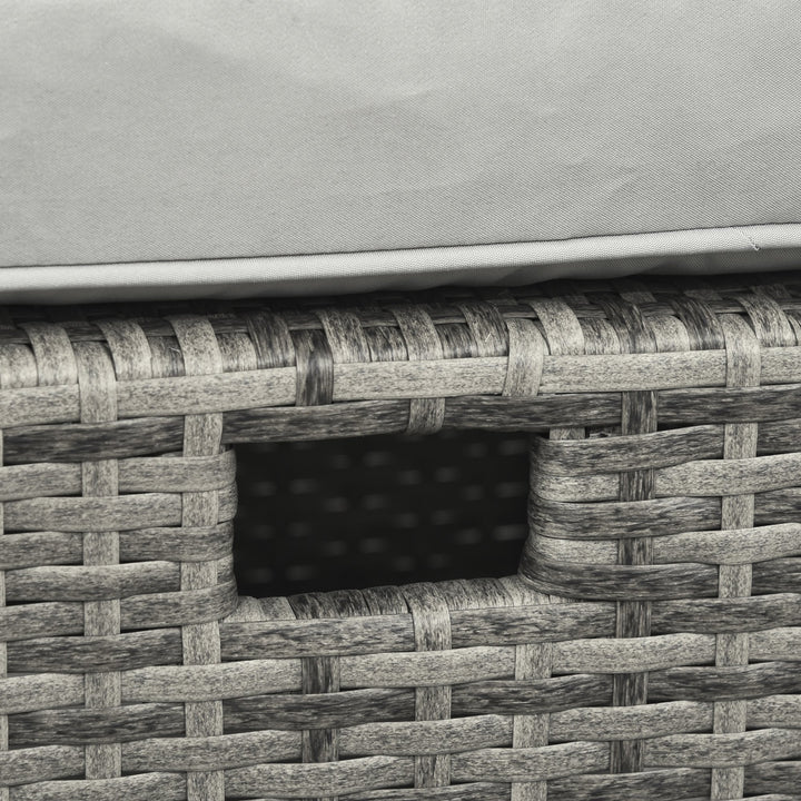 6pc PE Rattan Wicker Compact Conversation Set w/ Recliners for Outdoor Patio – Mixed Light Grey