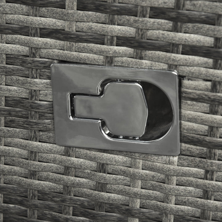 6pc PE Rattan Wicker Compact Conversation Set w/ Recliners for Outdoor Patio – Mixed Light Grey