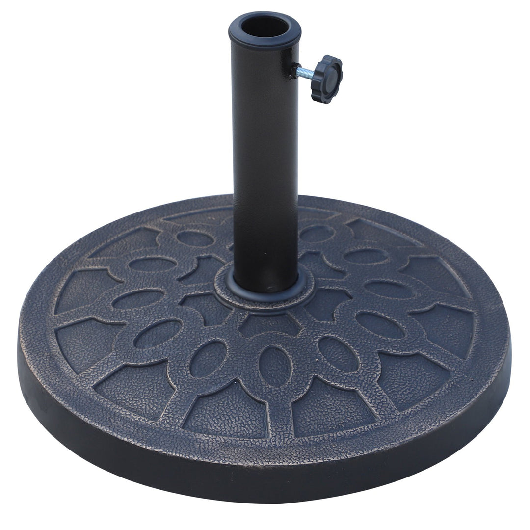 17.7", 28.7lbs Round Resin Umbrella Base Stand for Φ1.5-Φ1.9" Pole Sun Shade for Patio - Bronze