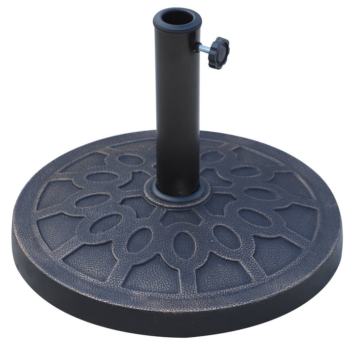 17.7", 28.7lbs Round Resin Umbrella Base Stand for Φ1.5-Φ1.9" Pole Sun Shade for Patio - Bronze