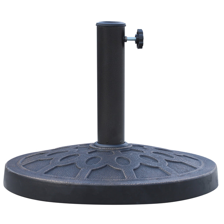 17.7", 28.7lbs Round Resin Umbrella Base Stand for Φ1.5-Φ1.9" Pole Sun Shade for Patio - Bronze