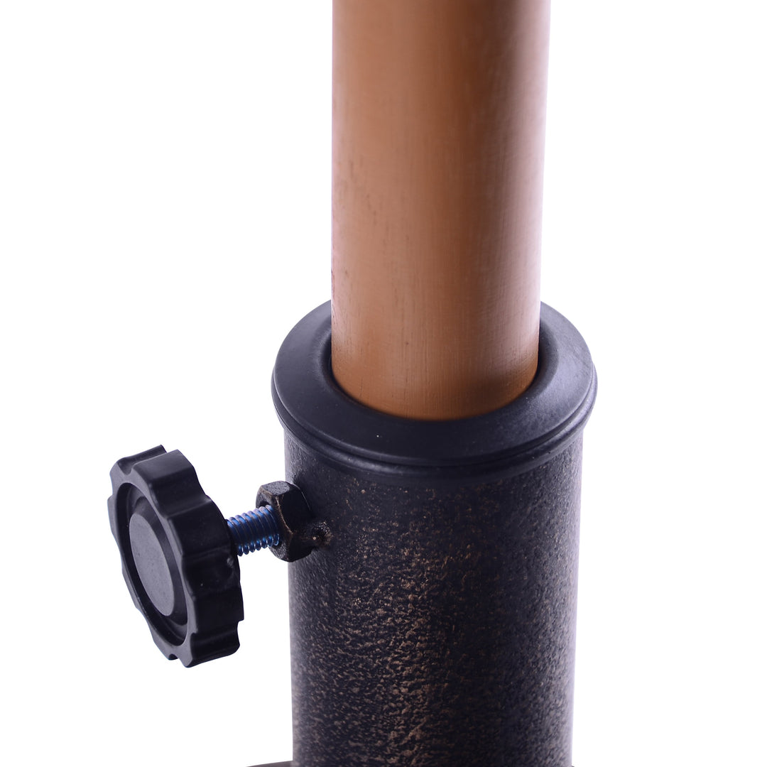 17.7", 28.7lbs Round Resin Umbrella Base Stand for Φ1.5-Φ1.9" Pole Sun Shade for Patio - Bronze