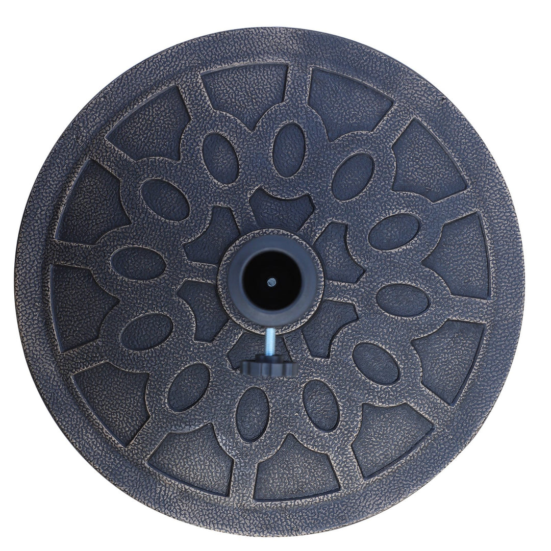 17.7", 28.7lbs Round Resin Umbrella Base Stand for Φ1.5-Φ1.9" Pole Sun Shade for Patio - Bronze