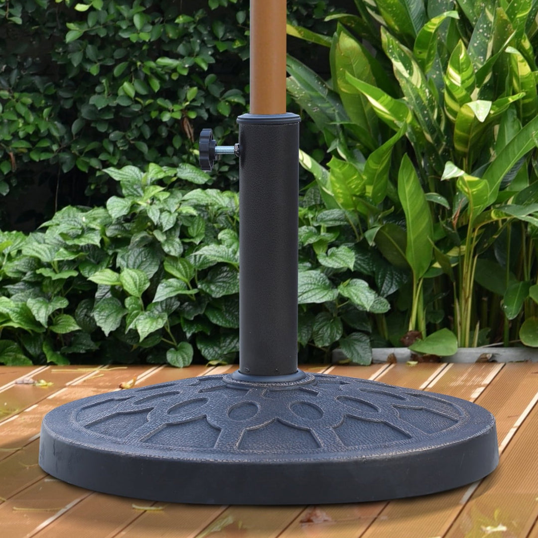 17.7", 28.7lbs Round Resin Umbrella Base Stand for Φ1.5-Φ1.9" Pole Sun Shade for Patio - Bronze