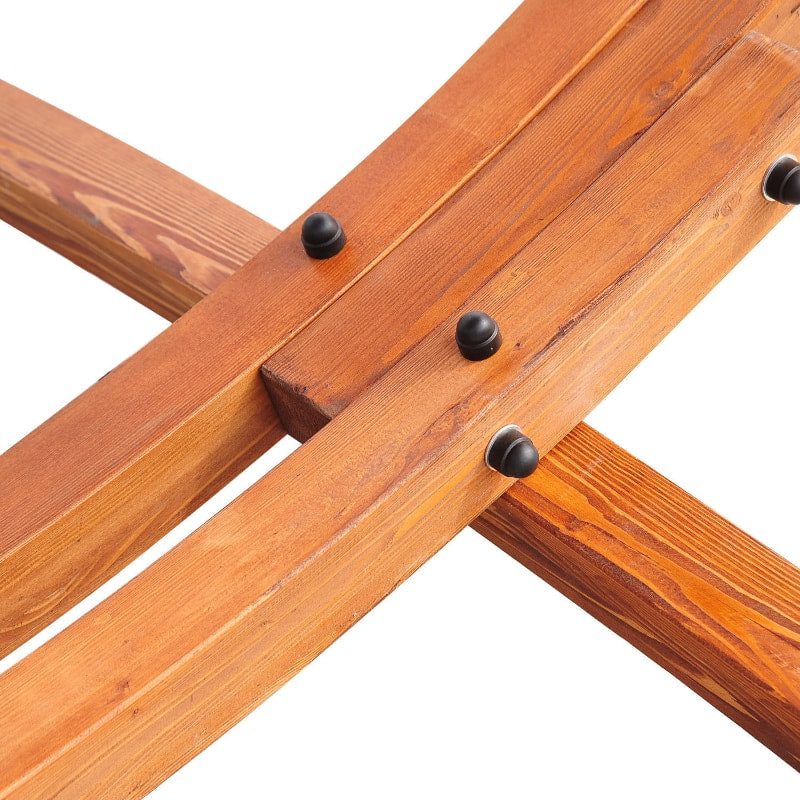 Freestanding Wide Cotton Hammock Swing Day Bed w Solid Wood Stand & Safety Ropes - Rainbow Red