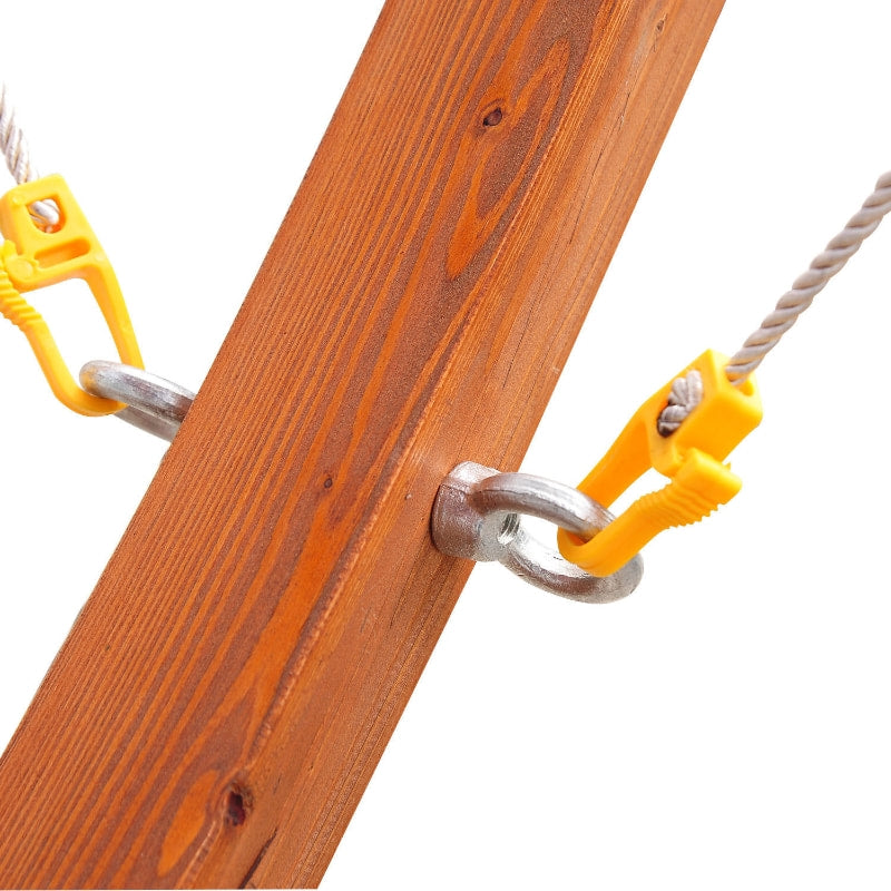 Freestanding Wide Cotton Hammock Swing Day Bed w Solid Wood Stand & Safety Ropes - Rainbow Red