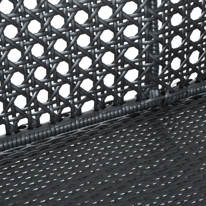 Outdoor PE Rattan Wicker Gliding Loveseat Lounger for Patio Backyard Garden Deck Porch - Black