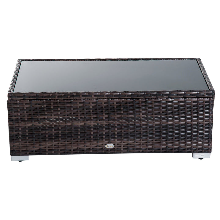 5pc Premium PE Rattan Wicker Aluminum Conversation Sofa Set for Outdoor Patio - Dk Brown, Cream