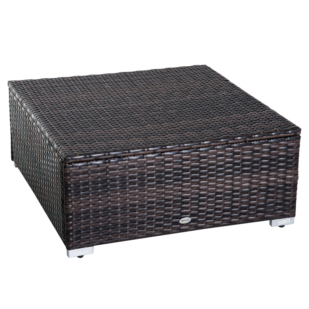 5pc Premium PE Rattan Wicker Aluminum Conversation Sofa Set for Outdoor Patio - Dk Brown, Cream