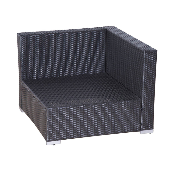 9pc Premium PE Rattan Wicker Aluminum Sectional Conversation Patio Set w 2 Loungers, Red, Brown