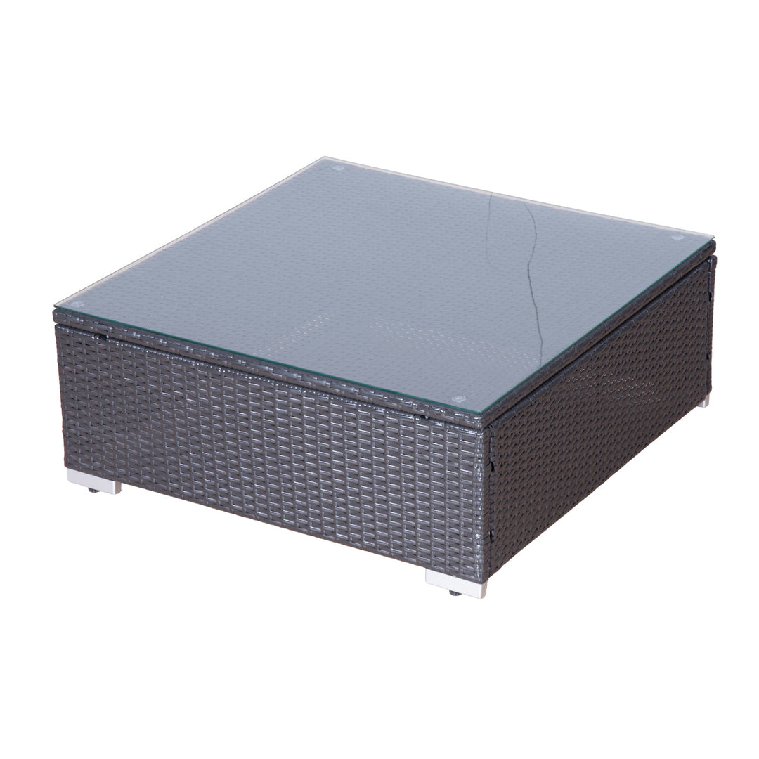 9pc Premium PE Rattan Wicker Aluminum Sectional Conversation Patio Set w 2 Loungers, Red, Brown