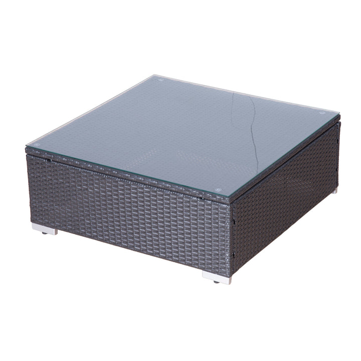 9pc Premium PE Rattan Wicker Aluminum Sectional Conversation Patio Set w 2 Loungers, Red, Brown