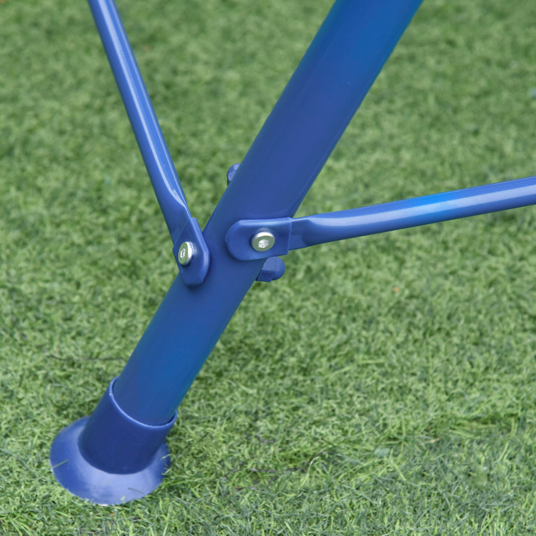 Outdoor 2-Seater Kid Swing Lounger w/ Adjustable Canopy for Patio Backyard Garden - Blue Shark