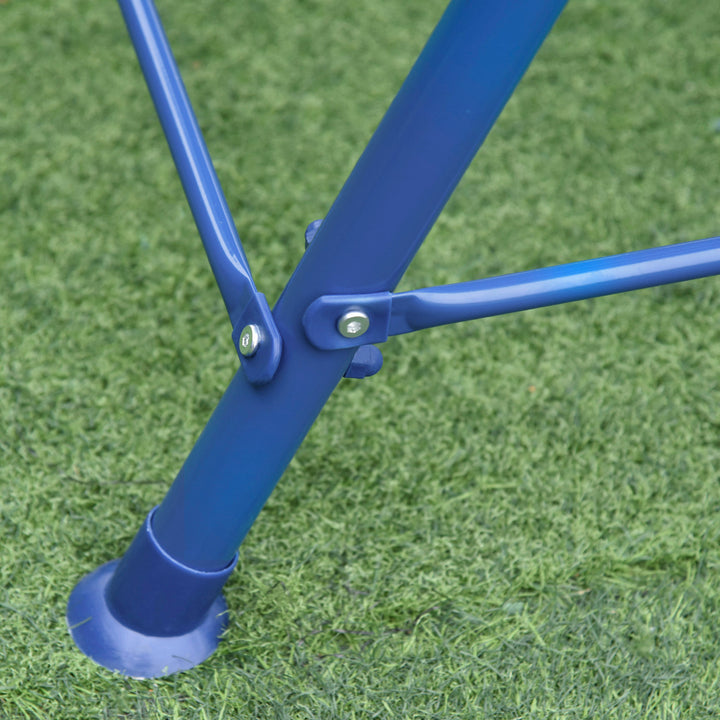 Outdoor 2-Seater Kid Swing Lounger w/ Adjustable Canopy for Patio Backyard Garden - Blue Shark