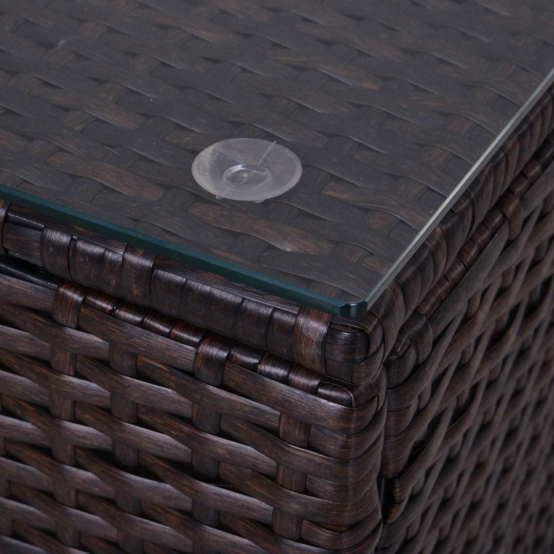 9PC Premium Rattan Wicker Outdoor Patio Conversation Furniture Set w/ 2 Loungers Brown & White