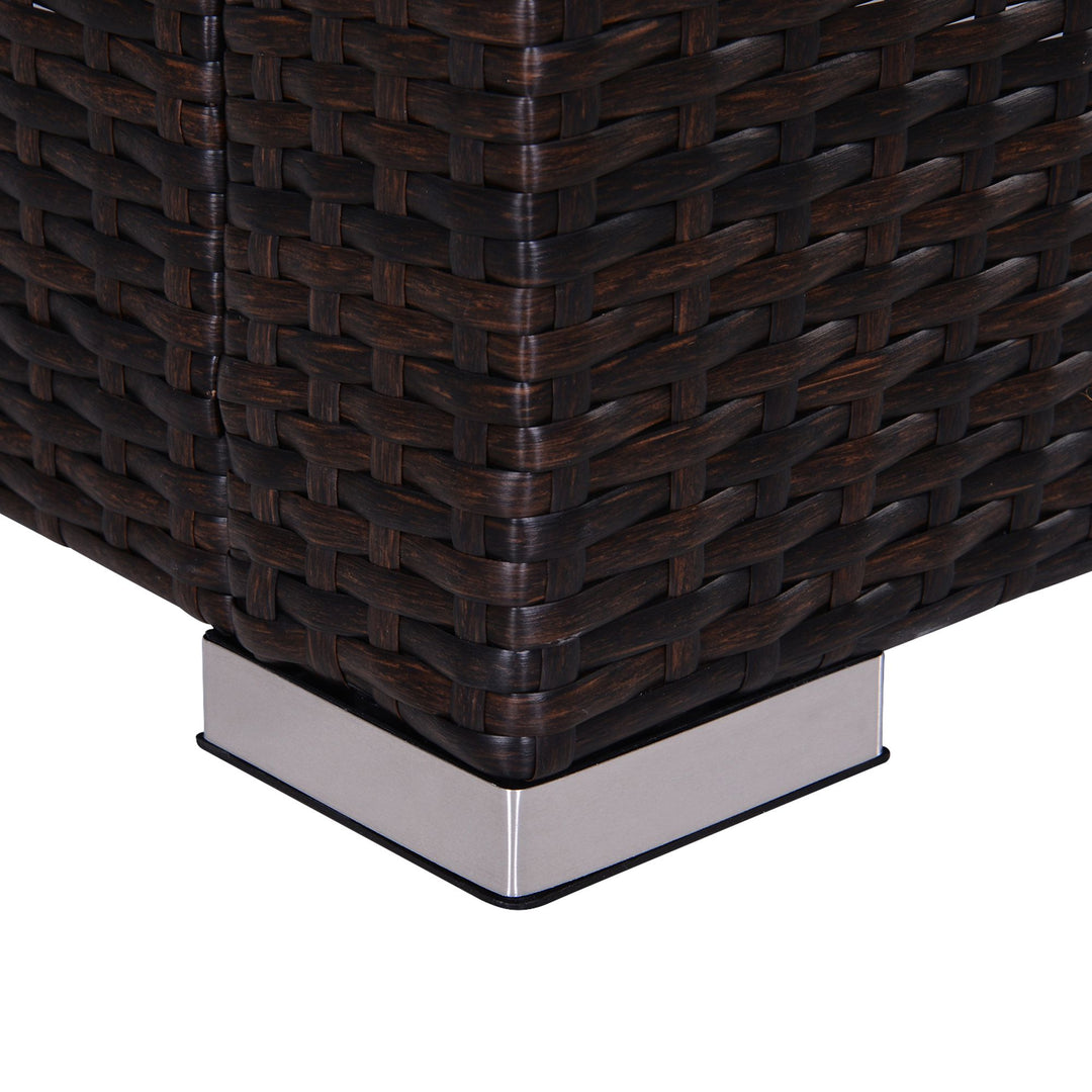 9PC Premium Rattan Wicker Outdoor Patio Conversation Furniture Set w/ 2 Loungers Brown & White