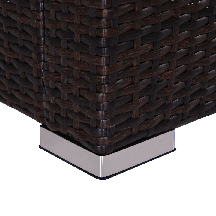 9PC Premium Rattan Wicker Outdoor Patio Conversation Furniture Set w/ 2 Loungers Brown & White