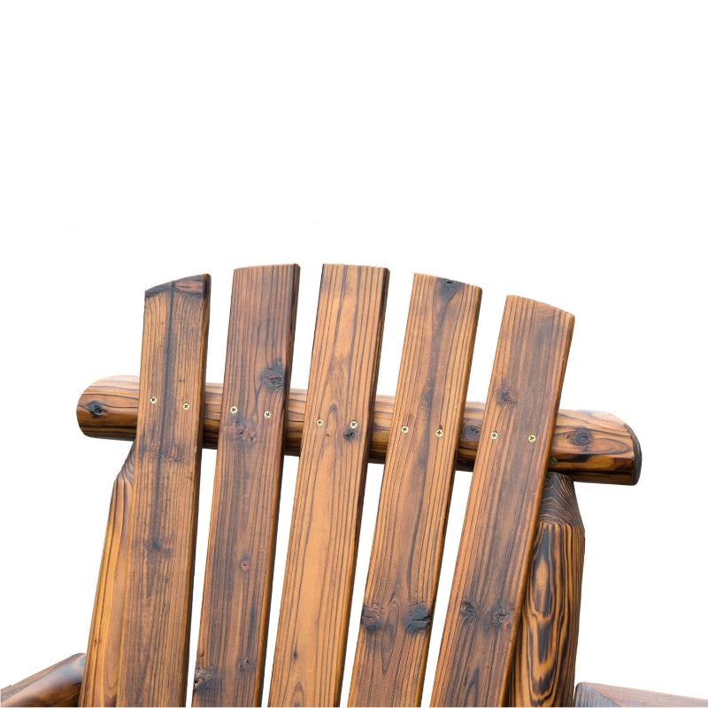 2 Seat Rustic Wooden Farmhouse Lounger w/ Cooler, Patio Tanning Beach Pool Deck Garden - Walnut