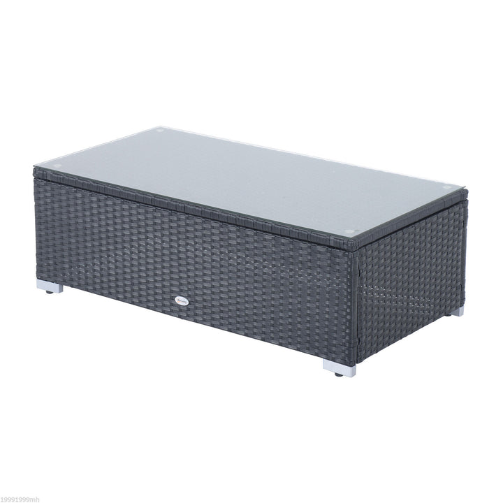 4pc PE Rattan Wicker Conversation Furniture Set w/ Cushions, Outdoor Patio - Black, Cream White