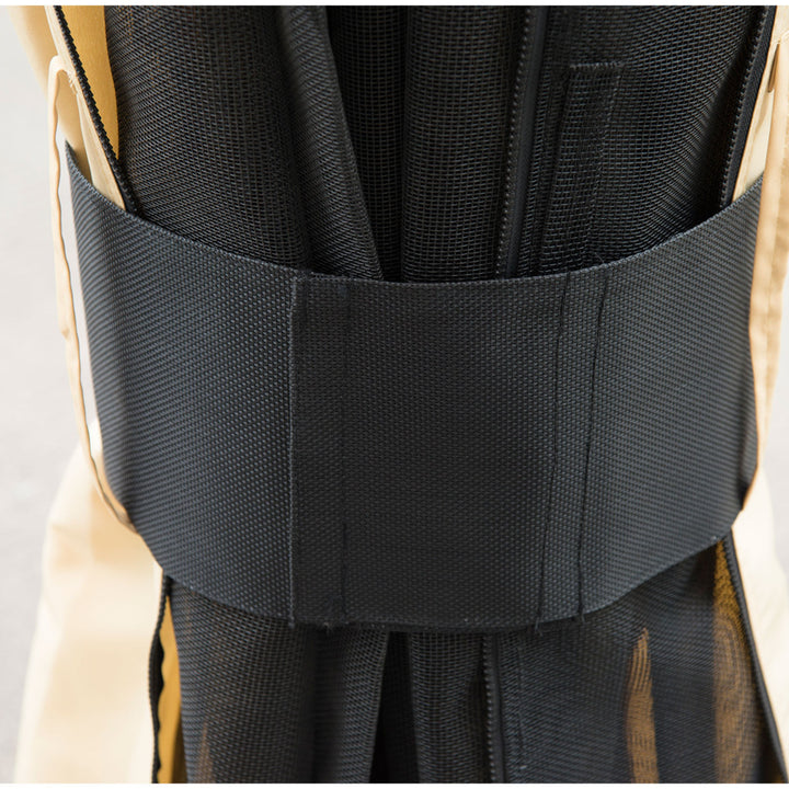 12’ x 10' Aluminum PC Hardtop Gazebo Canopy Shelter w/ Curtains Mosquito Netting Brown & Beige