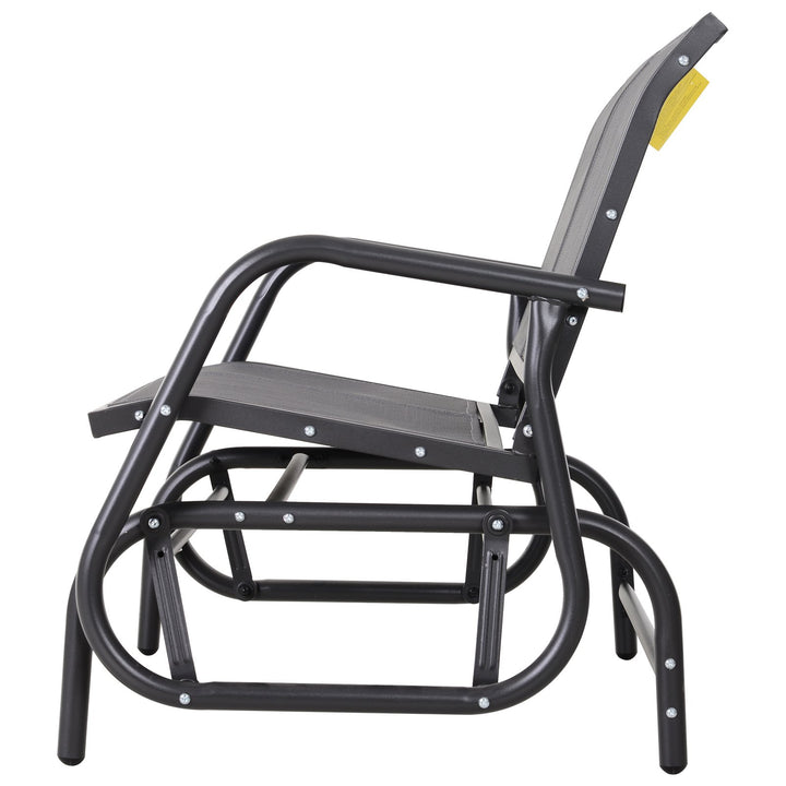 Outdoor 2-Seater Gliding Sling Loveseat / Swing for Patio Backyard Garden Deck - Dark Grey