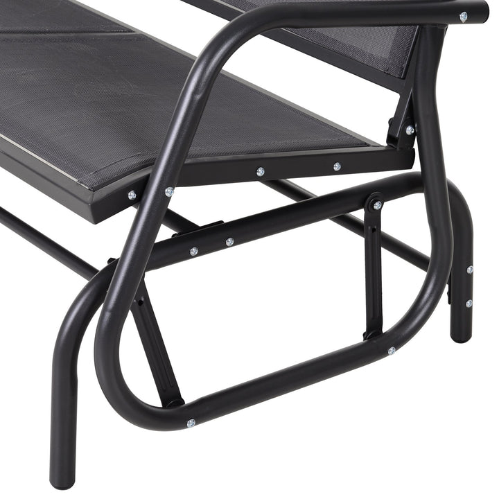 Outdoor 2-Seater Gliding Sling Loveseat / Swing for Patio Backyard Garden Deck - Dark Grey