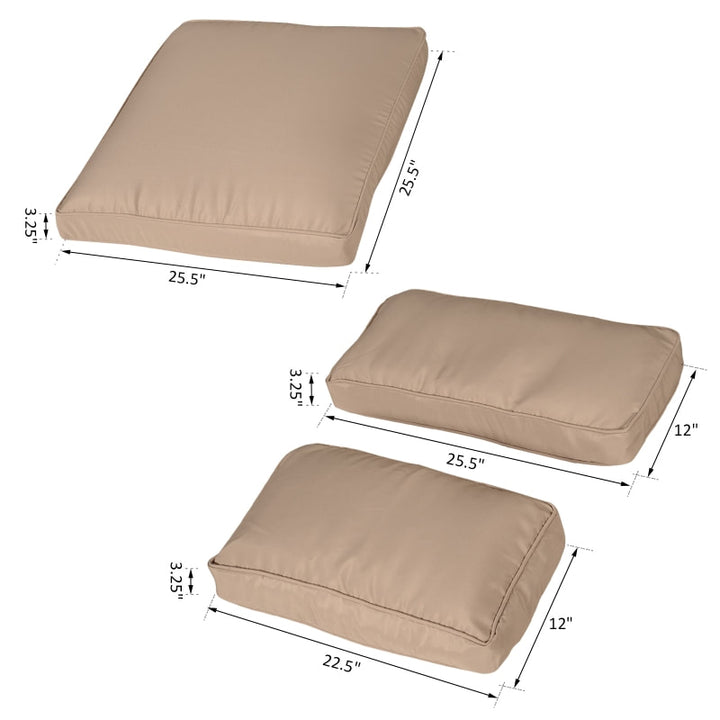 14pc Replacement Patio Cushion Covers Sectional Sofa Conversation Set for Deck Garden - Beige