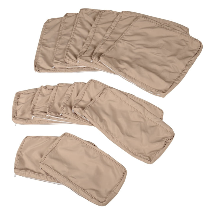 14pc Replacement Patio Cushion Covers Sectional Sofa Conversation Set for Deck Garden - Beige