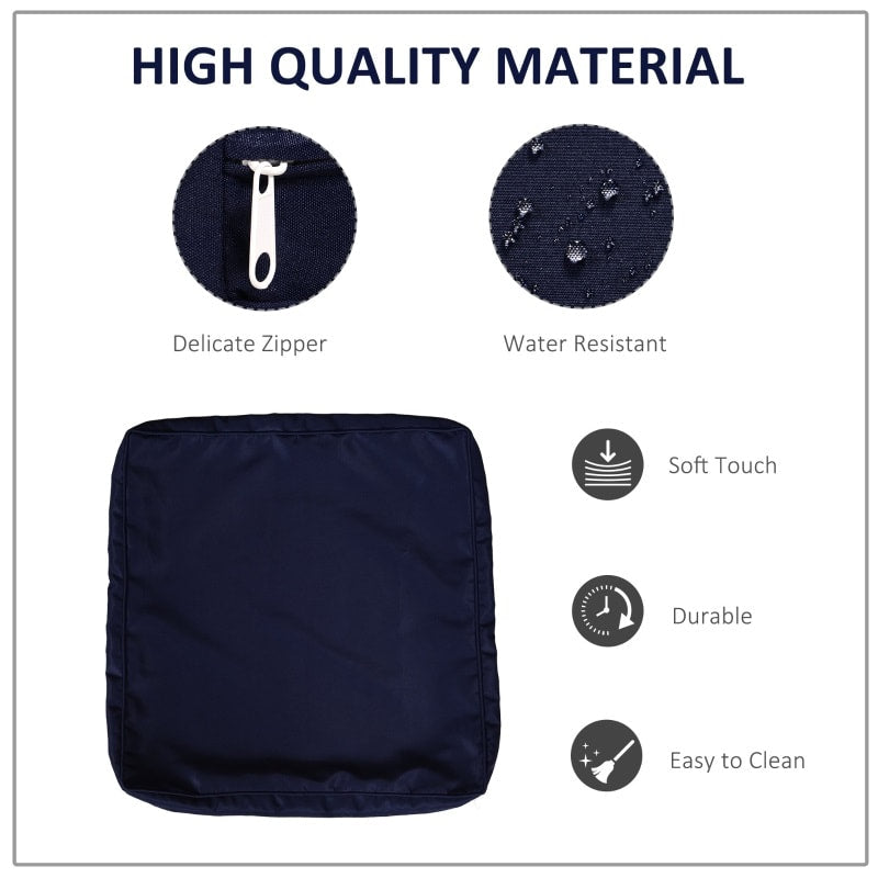 14pc Replacement Patio Cushion Covers Sectional Sofa Conversation Set Deck Garden - Navy Blue