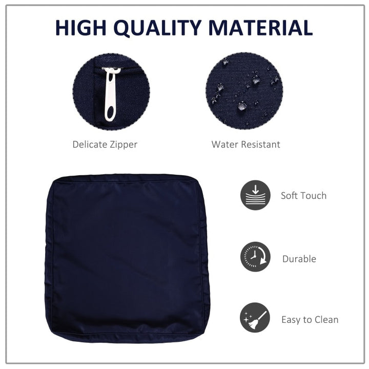 14pc Replacement Patio Cushion Covers Sectional Sofa Conversation Set Deck Garden - Navy Blue