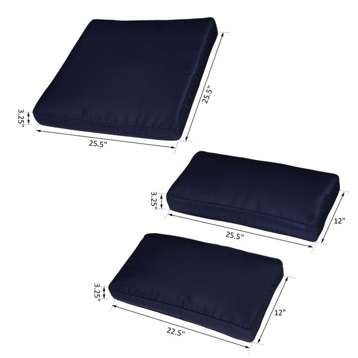 14pc Replacement Patio Cushion Covers Sectional Sofa Conversation Set Deck Garden - Navy Blue