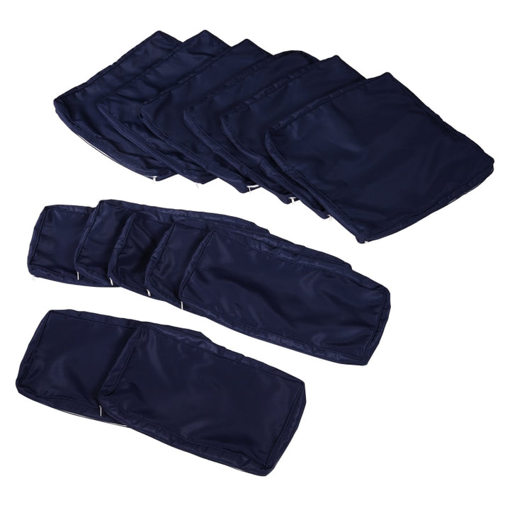 14pc Replacement Patio Cushion Covers Sectional Sofa Conversation Set Deck Garden - Navy Blue
