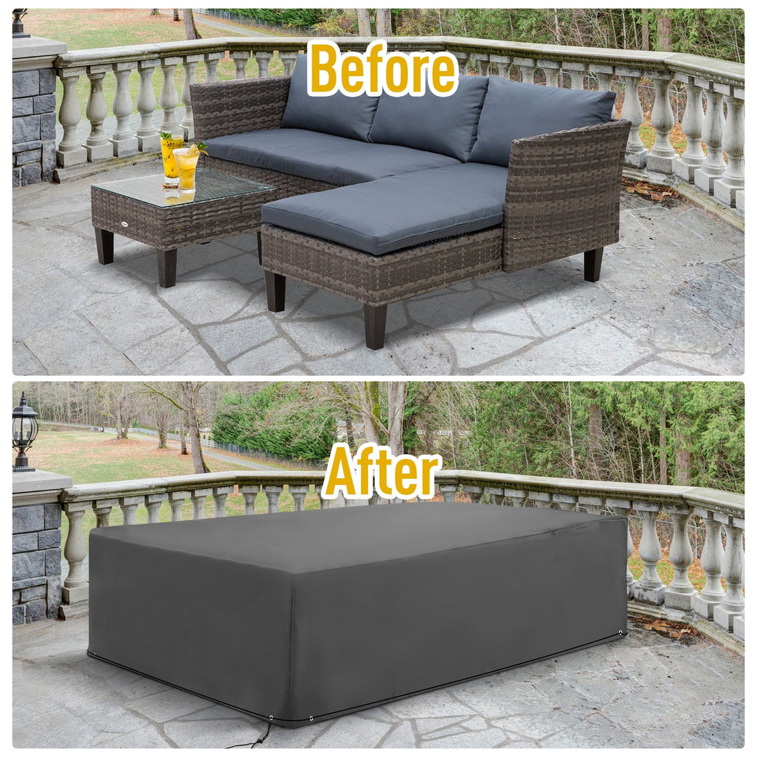 97L" x 65"W x 26"H Oxford Cloth Waterproof Outdoor Patio Furniture Set Cover PE Coated, Dk Grey