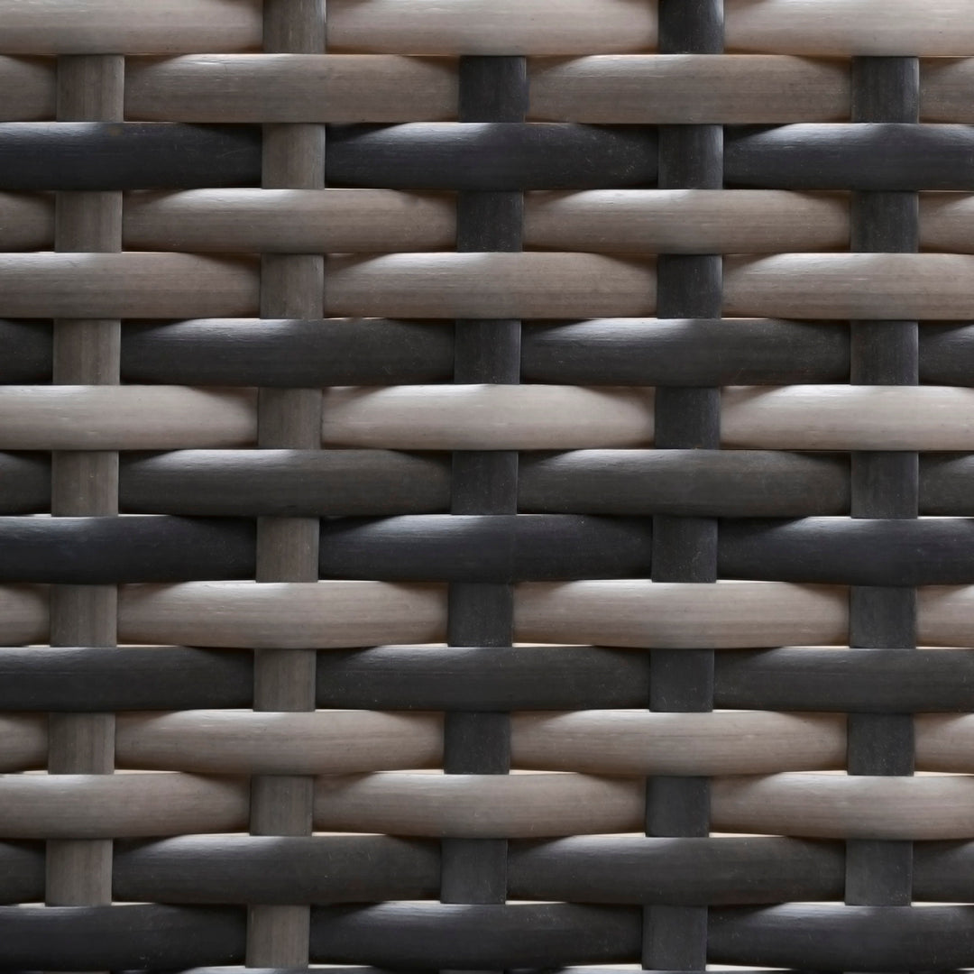 PE Rattan Wicker Muskoka Adirondack Chair Lounger Patio Deck Garden Seat, Grey w Green Cushions