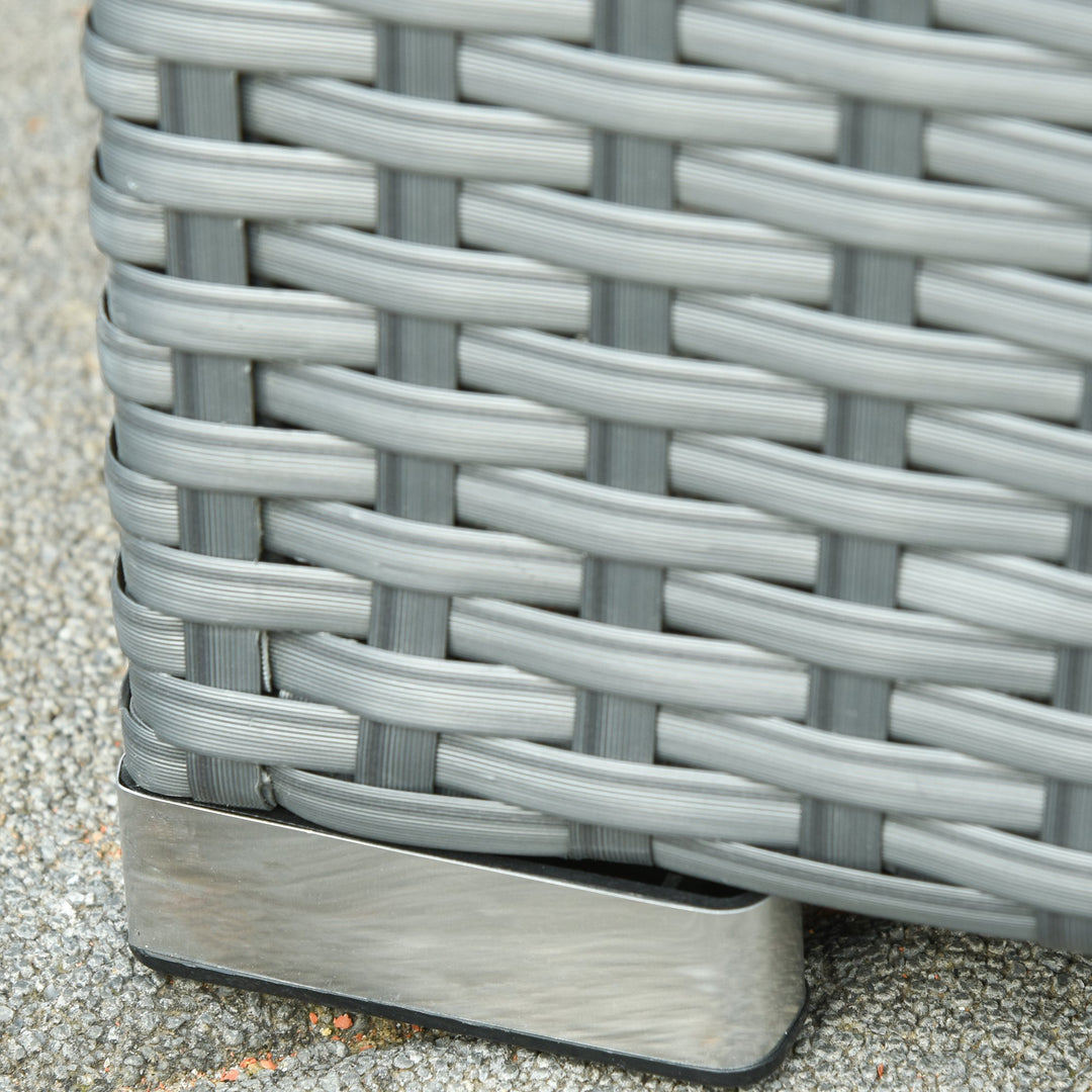 6pc PE Rattan Wicker Compact Conversation Set w/ Recliners, Footstools for Outdoor Patio - Grey