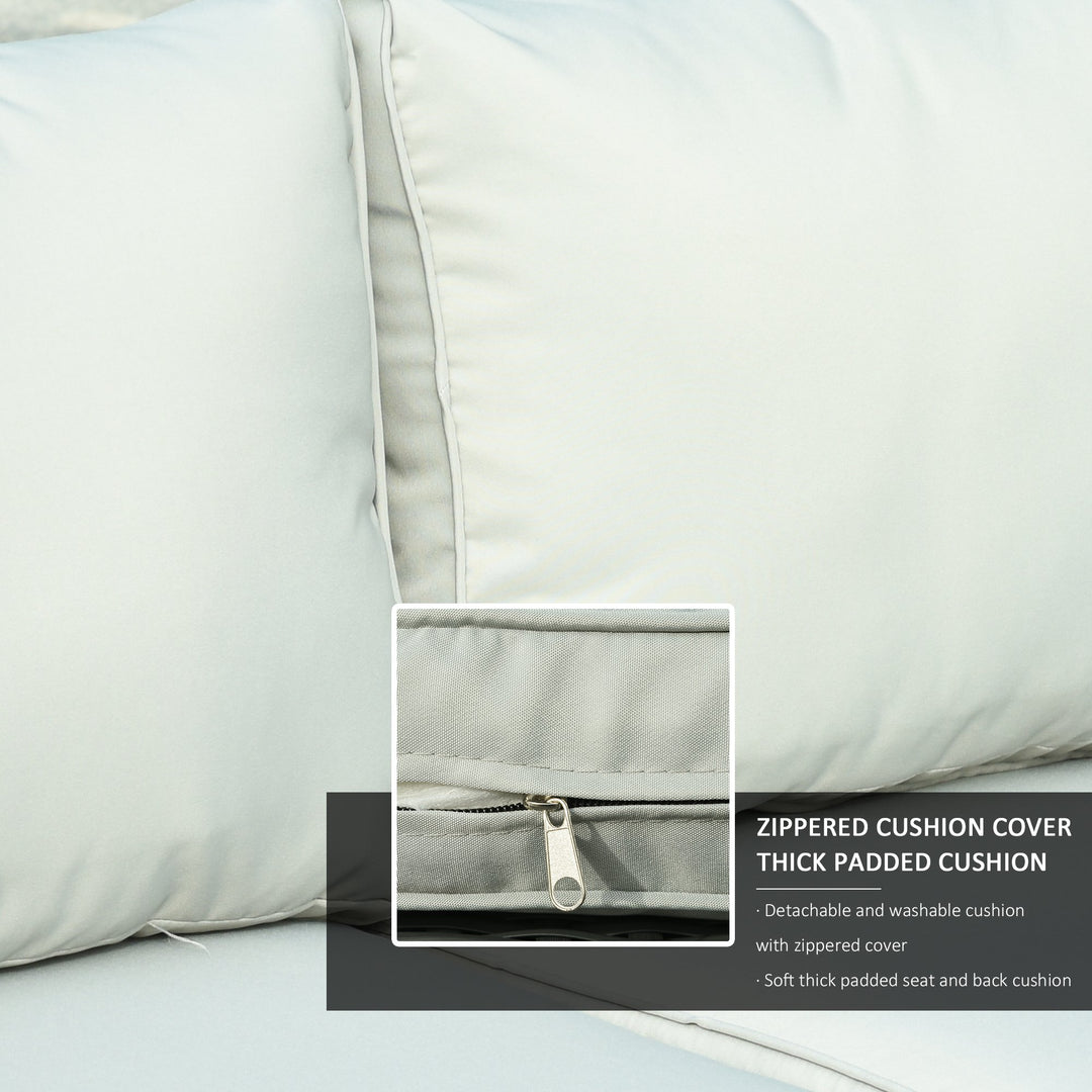 6pc PE Rattan Wicker Compact Conversation Set w/ Recliners, Footstools for Outdoor Patio - Grey