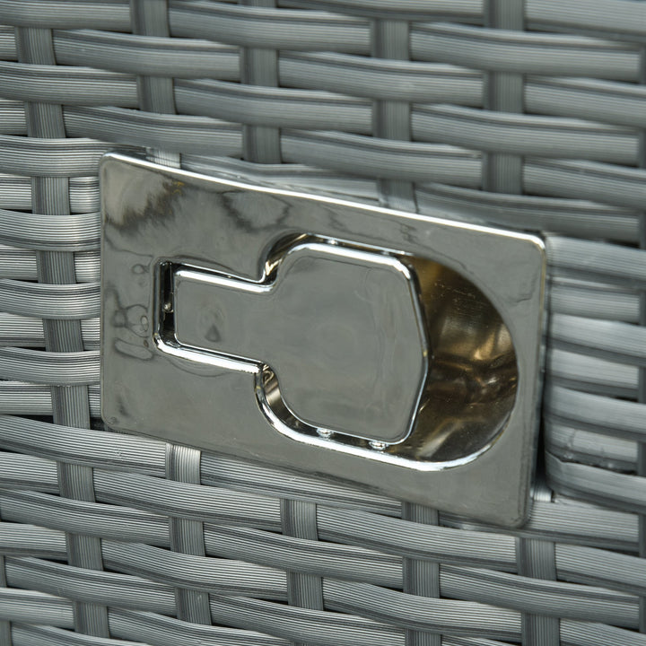 6pc PE Rattan Wicker Compact Conversation Set w/ Recliners, Footstools for Outdoor Patio - Grey