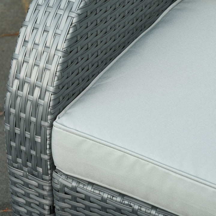 6pc PE Rattan Wicker Compact Conversation Set w/ Recliners, Footstools for Outdoor Patio - Grey