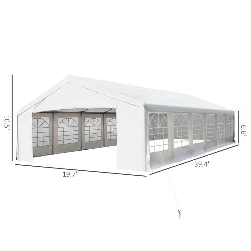 40' x 20' Deluxe Heavy Duty Outdoor Party Wedding Corporate Event Tent Gazebo Canopy - White