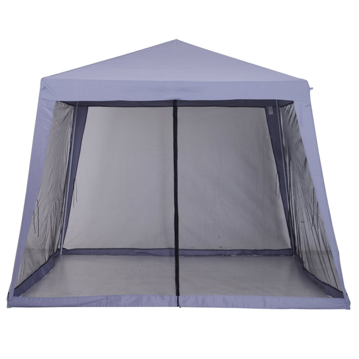 10' x 10' Gazebo Canopy Patio Event Party Tent Camping Sun Shelter w/ Mesh Net Walls, Grey