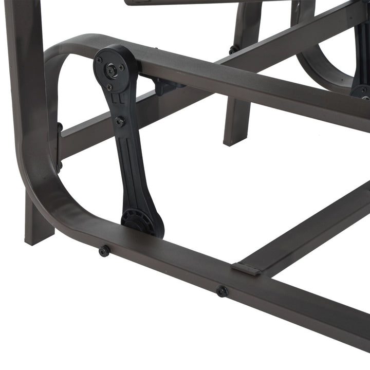 Outdoor Gliding Mesh Swing Rocking Chair for Patio Backyard Garden Deck Porch - Brown & Grey